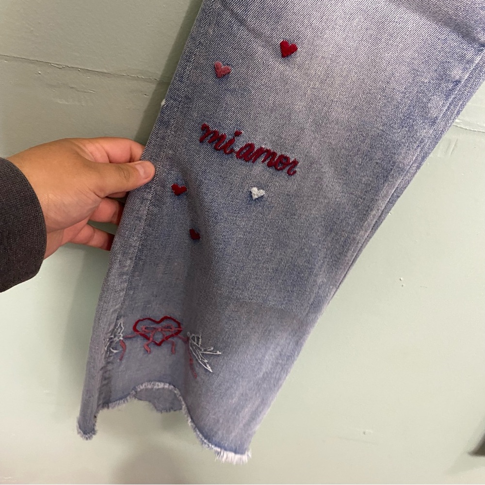 Driftwood Free People Eva Boot Cut Love Letters Valentines Day Flare Jeans Sz 28 - Picture 6 of 10